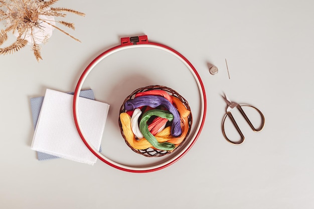 Osoba trzymająca haft